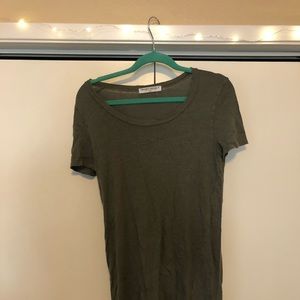 Army green T-shirt dress